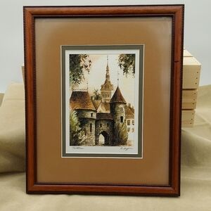 Tallinn Estonia Signed Watercolor Professionally Framed Artwork